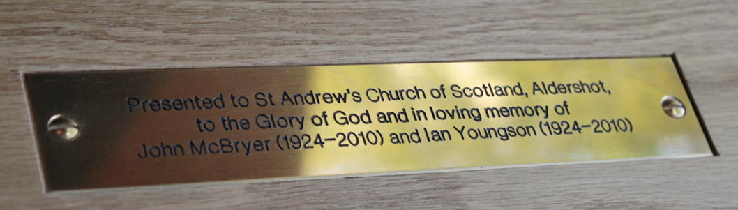 Lectern plaque