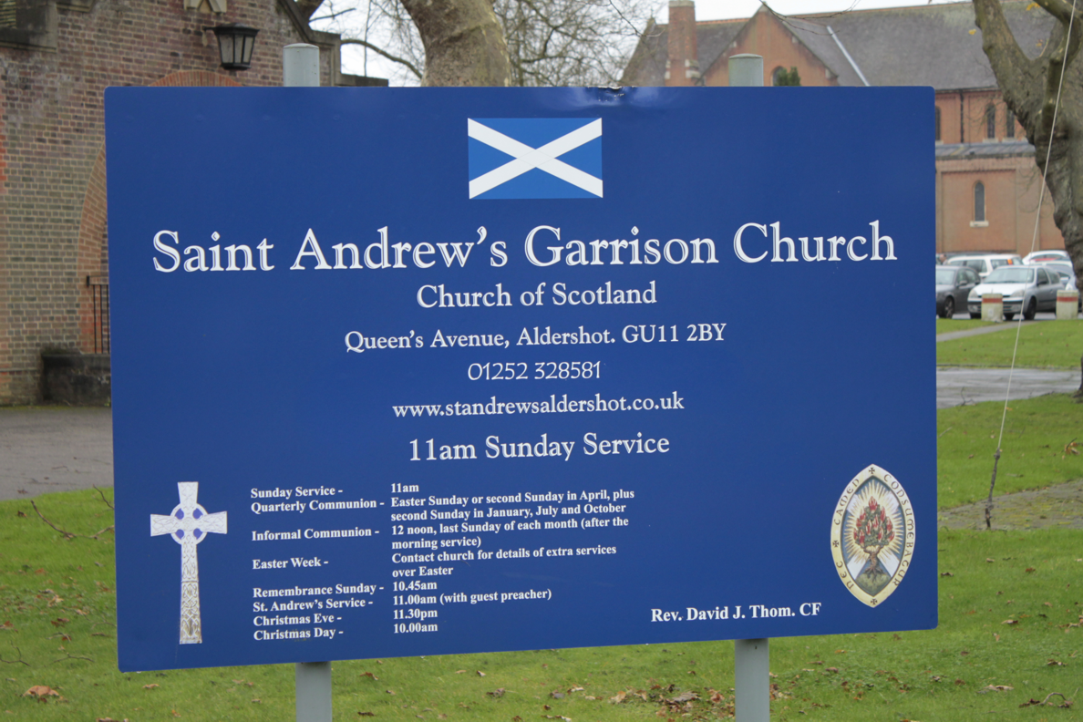 Notice board outside front of church